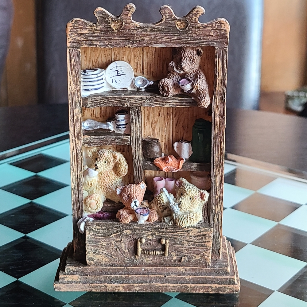 Doll House Furniture Cabinet Armoire Hard Plastic Teddy Bears D… - Picture 1 of 12